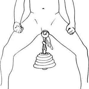 Penis enlargement by hanging a load