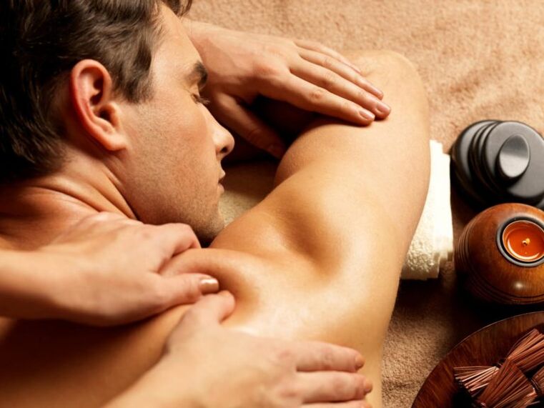 Massage for a man for penis enlargement