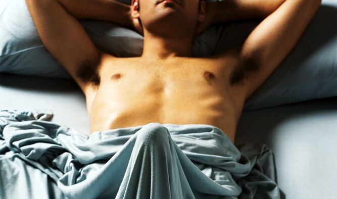 Man with an enlarged penis